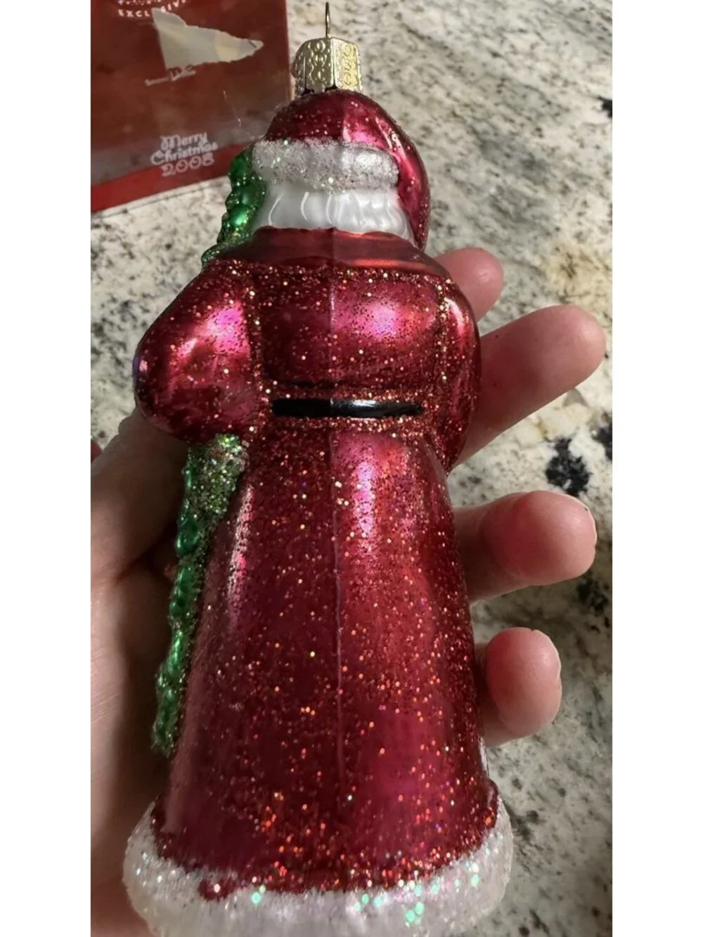 HandPainted Old World Christmas GERMAN SANTA Mercury Glass Ornament Tree Decor L